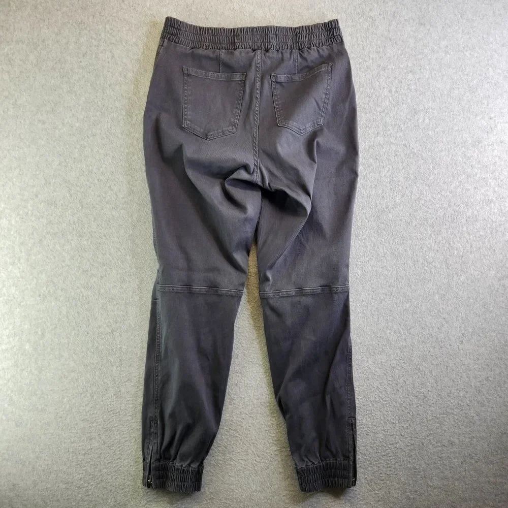 Spanx Jogger Pants Womens Large Gray Stretch Twill Cargo Zip Ankles Shaping - Picture 6 of 16